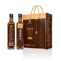 江西特產 黑芝麻油 石磨黑芝麻油500ml*2年貨禮盒裝 一件代發(fā)
